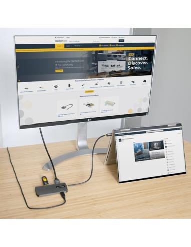 StarTech.com Adaptador Multipuertos USB C, de Vídeo HDMI de 4K y 60Hz, Hub USB-A 3.2 de 3 Puertos de 5Gbps, Entrega de Alimentac