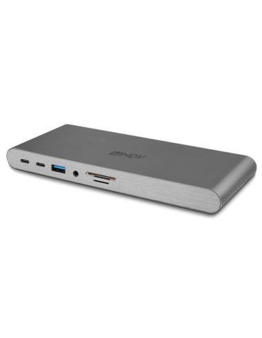 Lindy 43349 base para portátil y replicador de puertos Alámbrico USB 3.2 Gen 1 (3.1 Gen 1) Type-C Plata