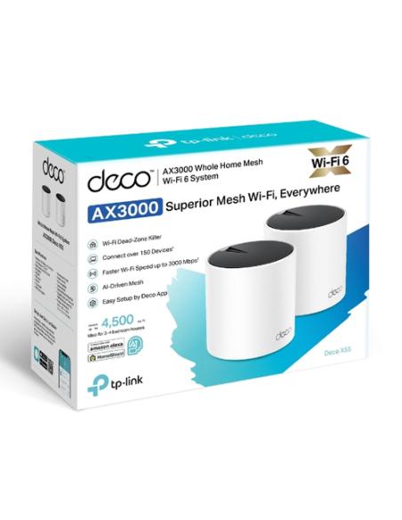 TP-Link DECO X55 (2-Pack) Doble banda (2,4 GHz / 5 GHz) Wi-Fi 6 (802.11ax) Blanco 3 Interno