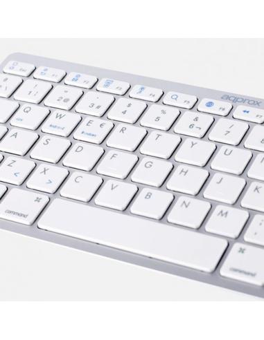 Approx APPMX300BTS teclado Oficina Bluetooth QWERTY Español Plata