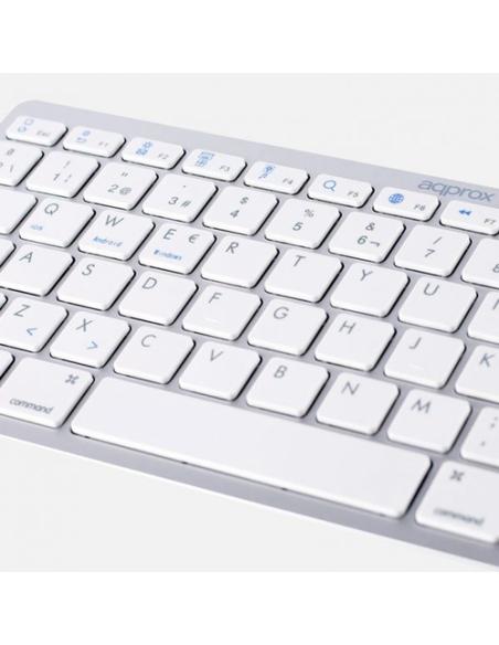 Approx APPMX300BTS teclado Oficina Bluetooth QWERTY Español Plata