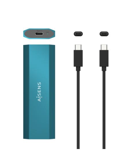 AISENS Caja Externa M.2 (NGFF) ASM2-019BLU SATA/NVMe a Usb3.1 Gen2, Azul