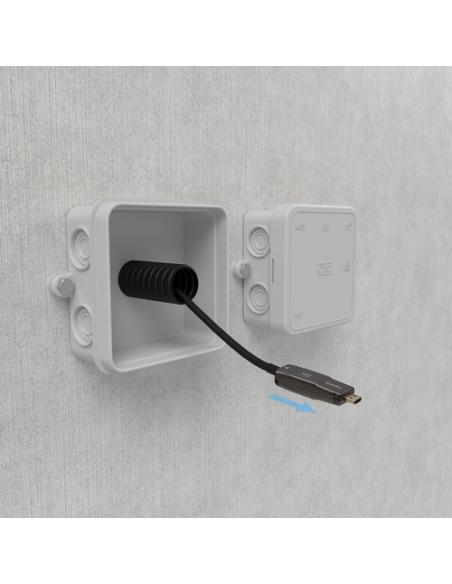 AISENS Cable Hdmi V2.1 AOC Desmontable Ultra Alta Velocidad / Hec 8K@60Hz 4K@120Hz 4:4:4 48Gbps, A/M-D/A/M, Negro, 30M
