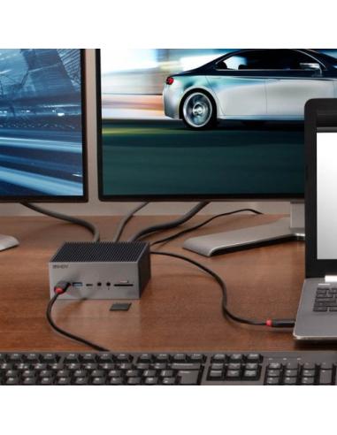 Lindy 43351 base para portátil y replicador de puertos Acoplamiento USB 3.2 Gen 1 (3.1 Gen 1) Type-C Gris