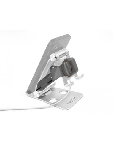 DeLOCK Soporte para teléfono inteligente y reloj inteligente ajustable negro
