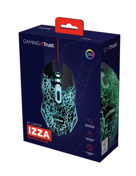 Trust GXT 105X Izza ratón Juego Ambidextro USB tipo A Óptico 4000 DPI