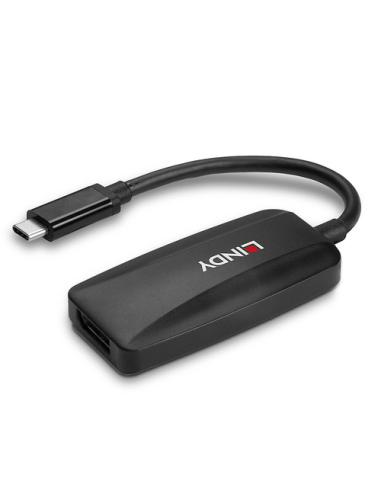 Lindy 43337 adaptador de cable de vídeo 0,13 m USB Tipo C DisplayPort Negro