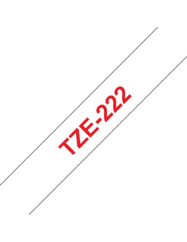 Brother TZE-222 cinta para impresora de etiquetas Rojo sobre blanco