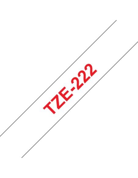 Brother TZE-222 cinta para impresora de etiquetas Rojo sobre blanco