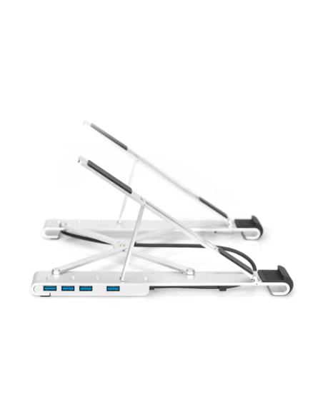 Digitus Soporte variable para notebook con hub USB-C™ integrado, 5 puertos