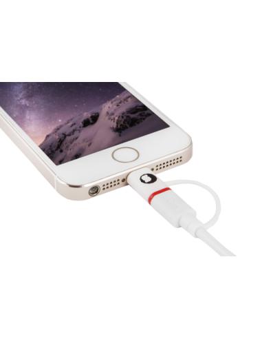 SilverHT Cable Combo MFI - MicroUSB + Lightning 1,5m - Blanco
