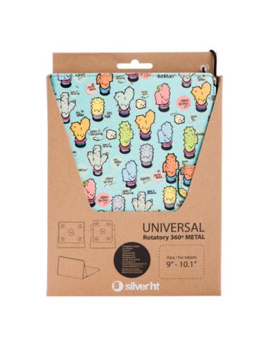 SilverHT Funda Universal Rotatory 360º (9 - 10.1'') Cactoos Green metal