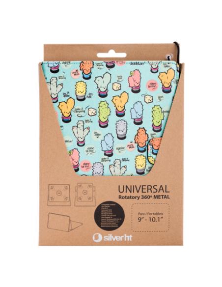 SilverHT Funda Universal Rotatory 360º (9 - 10.1'') Cactoos Green metal