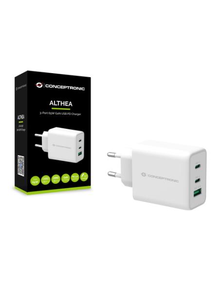 Conceptronic ALTHEA12W cargador de dispositivo móvil Universal Blanco Corriente alterna Carga rápida Interior