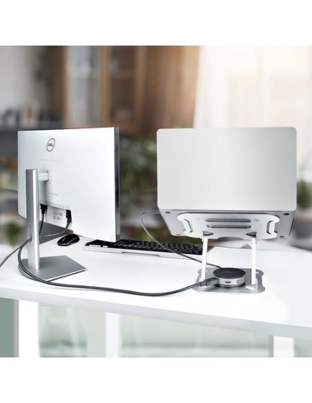 StarTech.com Soporte Ergonómico de Ordenador para Sobremesa - Base Soporte Ergonómico para Portátil de Altura Ajustable - Alumin