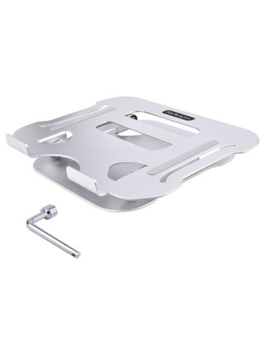 StarTech.com Soporte Ergonómico de Ordenador para Sobremesa - Base Soporte Ergonómico para Portátil de Altura Ajustable - Alumin
