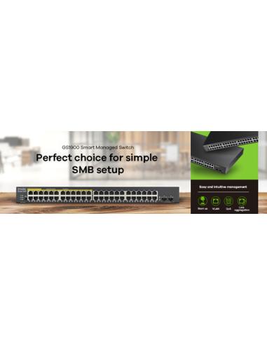 Zyxel GS1900-48-EU0102F switch L2 Gigabit Ethernet (10/100/1000) Negro