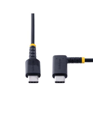 StarTech.com Cable 1m USB C Acodado - en Ángulo Recto - PD 60W - 3A - Cable USB-C de Carga Rápida - de Alta Resistencia - USB 2.