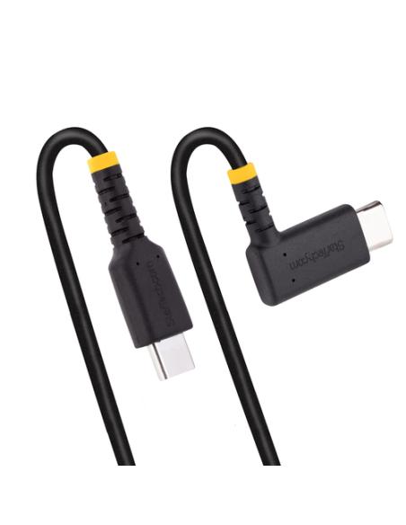 StarTech.com Cable 1m USB C Acodado - en Ángulo Recto - PD 60W - 3A - Cable USB-C de Carga Rápida - de Alta Resistencia - USB 2.