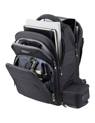 StarTech.com Mochila Ergonómica con Carcasa de Accesorios Removible para Ordenador Portátil de 17,3 Pulgadas - Morral para Profe
