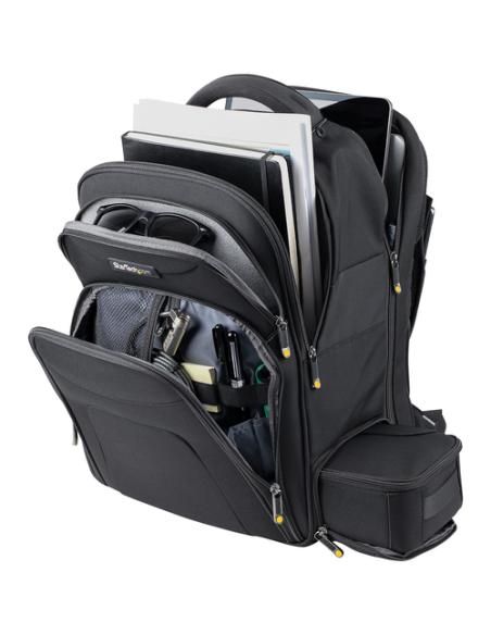 StarTech.com Mochila Ergonómica con Carcasa de Accesorios Removible para Ordenador Portátil de 17,3 Pulgadas - Morral para Profe