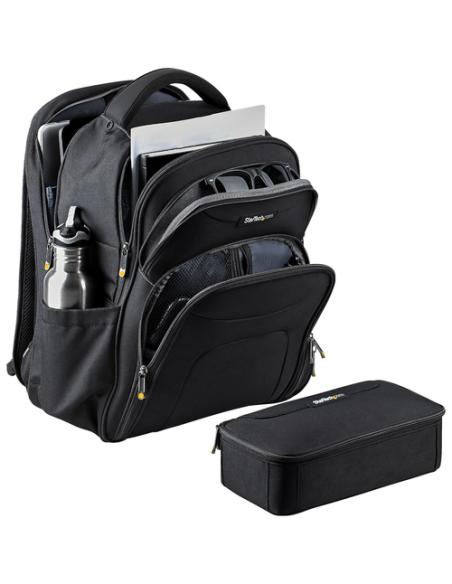 StarTech.com Mochila Ergonómica con Carcasa de Accesorios Removible para Ordenador Portátil de 17,3 Pulgadas - Morral para Profe