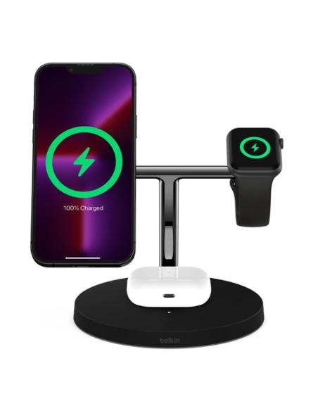 Belkin WIZ017vfBK Auriculares, Smartphone, Reloj inteligente Negro Corriente alterna Cargador inalámbrico Carga rápida Interior