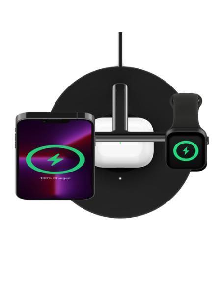 Belkin WIZ017vfBK Auriculares, Smartphone, Reloj inteligente Negro Corriente alterna Cargador inalámbrico Carga rápida Interior