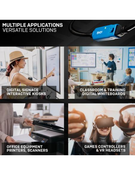 Lindy 43158 cable USB USB 3.2 Gen 1 (3.1 Gen 1) 8 m USB A Negro