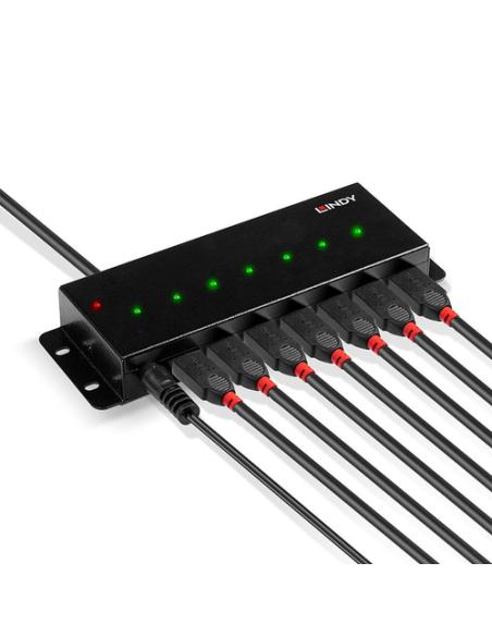 Lindy 42794 hub de interfaz USB 2.0 Type-B 480 Mbit/s Negro