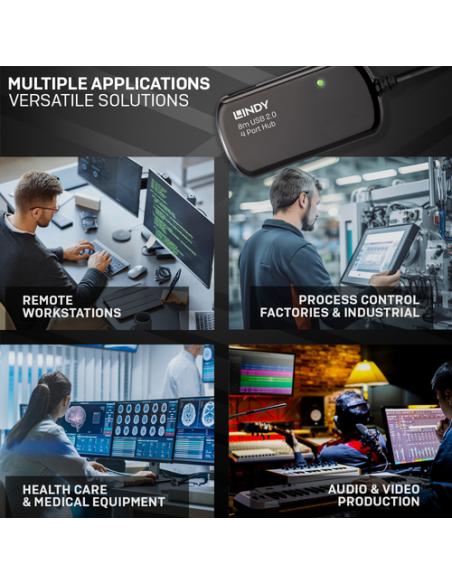 Lindy 42781 hub de interfaz 480 Mbit/s