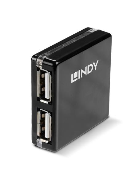 Lindy 42742 hub de interfaz 480 Mbit/s Negro