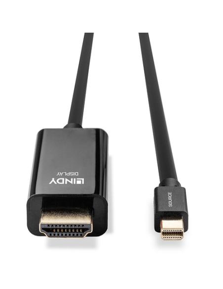 Lindy 36927 adaptador de cable de vídeo DisplayPort HDMI tipo A (Estándar) Negro