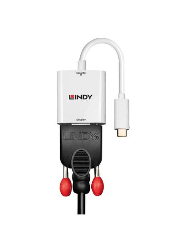 Lindy 43355 adaptador de cable de vídeo USB Tipo C VGA (D-Sub) Blanco