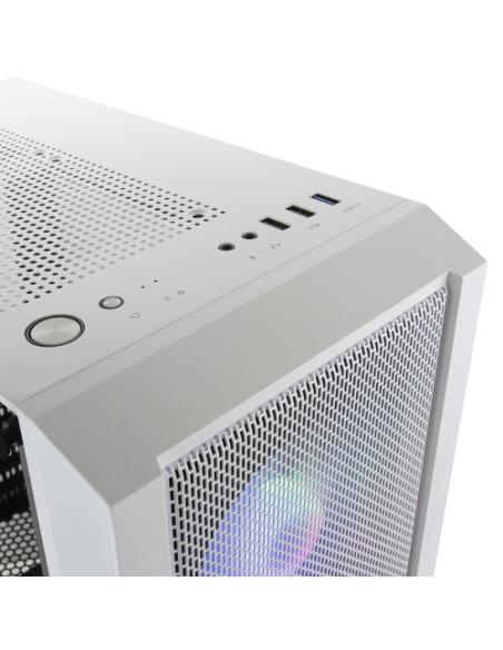 Mars Gaming MC-C, Caja PC ATX, Panel Frontal Metal-Mesh, Cristal Templado, 3 Ventiladores Frontales FRGB 120mm, Blanco