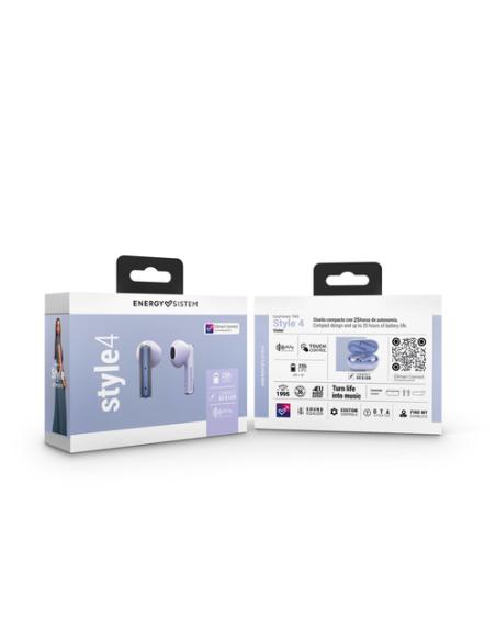 Energy Sistem Style 4 Auriculares True Wireless Stereo (TWS) Dentro de oído Llamadas/Música USB Tipo C Bluetooth Violeta