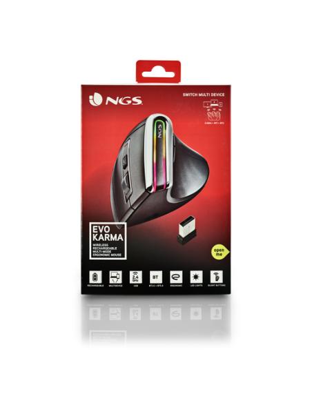 NGS EVO KARMA ratón Oficina mano derecha RF Wireless + Bluetooth Óptico 3200 DPI
