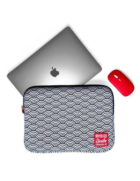 Smile Laptop sleeve Kimono 13"-14" Seigaiha + Mouse