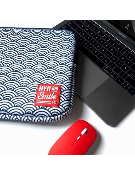 Smile Laptop sleeve Kimono 13"-14" Seigaiha + Mouse