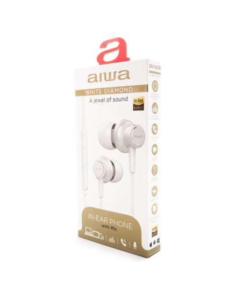 Aiwa ESTM-500WT auricular y casco Auriculares Alámbrico Dentro de oído Música Blanco