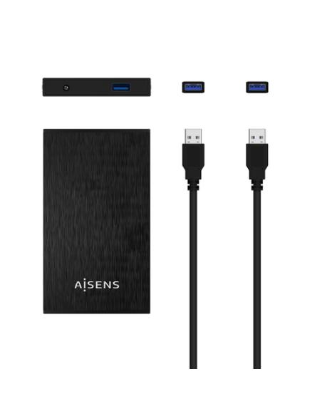 AISENS Caja Externa 2,5″ ASE-2523B 9.5MM SATA a USB 3.0/USB3.1 GEN1, Negra