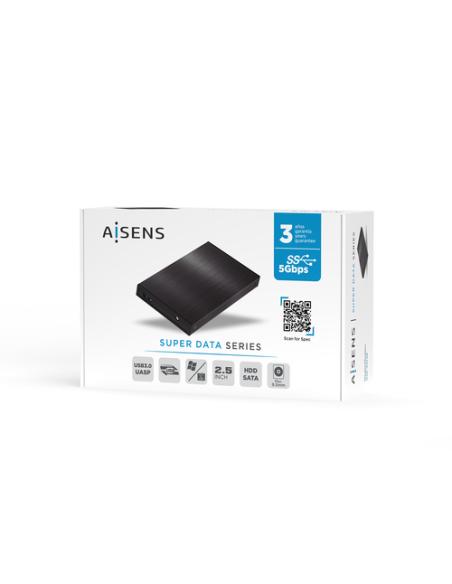 AISENS Caja Externa 2,5″ ASE-2523B 9.5MM SATA a USB 3.0/USB3.1 GEN1, Negra
