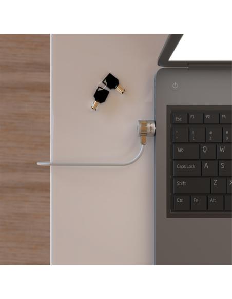 AISENS Cable de Seguridad con Cerradura de Llave para Ordenador, Monitor, Portatil 1.5 m