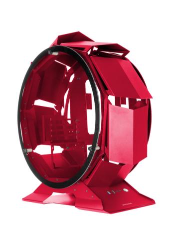 Mars Gaming MCORB Rojo, Caja PC Gaming Micro-ATX XL, Diseño Circular Custom, Doble Cristal Templado