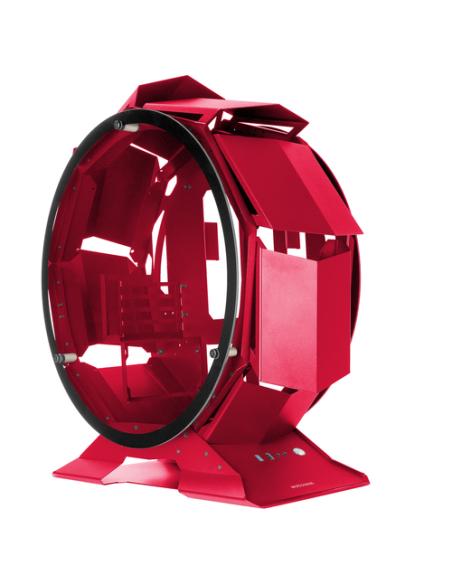 Mars Gaming MCORB Rojo, Caja PC Gaming Micro-ATX XL, Diseño Circular Custom, Doble Cristal Templado
