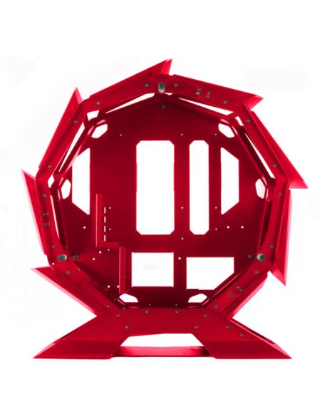 Mars Gaming MCORB Rojo, Caja PC Gaming Micro-ATX XL, Diseño Circular Custom, Doble Cristal Templado