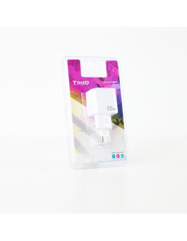 TooQ Cargador de Pared USB-C PD20W, Blanco