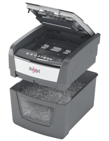 Rexel AutoFeed 45X triturador de papel Corte cruzado 55 dB Negro, Plata