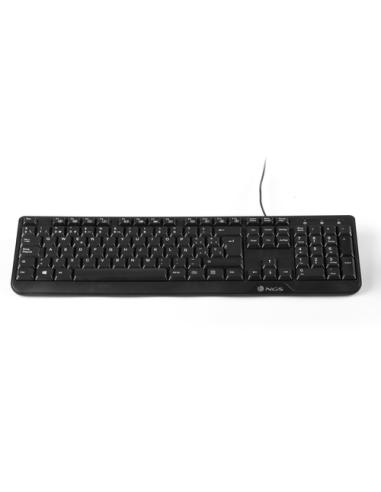 NGS Cocoa Kit, AZERTY, FR teclado Ratón incluido Universal USB Francés Negro