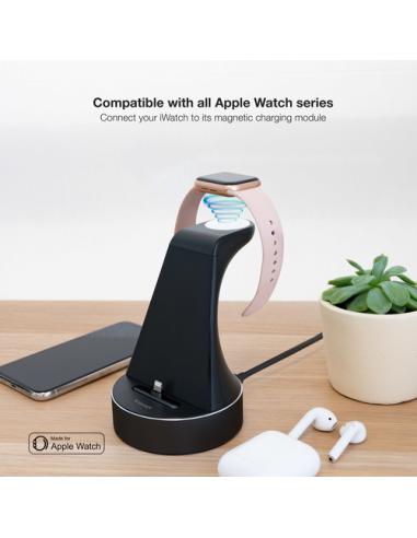TooQ Base de Carga para Apple Watch y iPhone, Negro